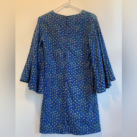 Jebbi of California Vintage 70s blue floral mini dress with bell sleeves .Cute❤️ - Picture 4 of 9